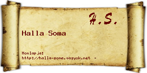 Halla Soma névjegykártya